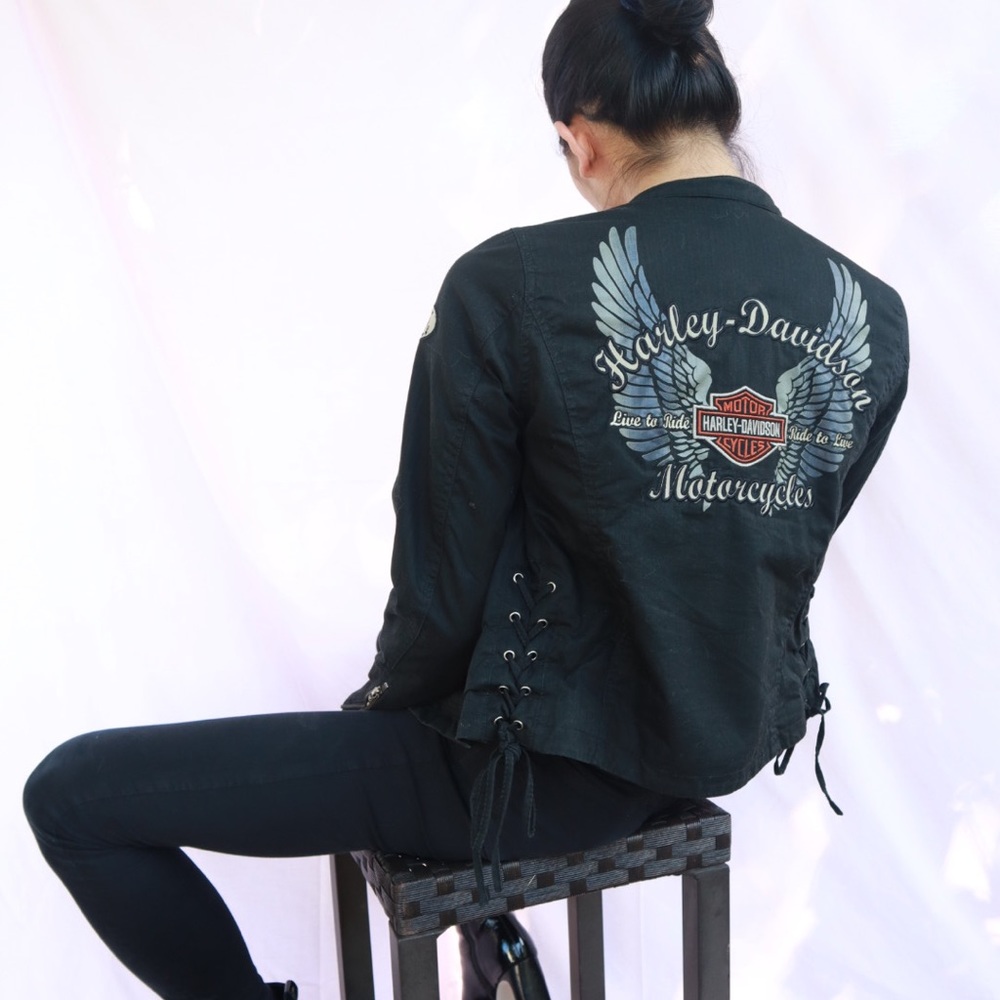 Harley Davidson Lace up detail jacket